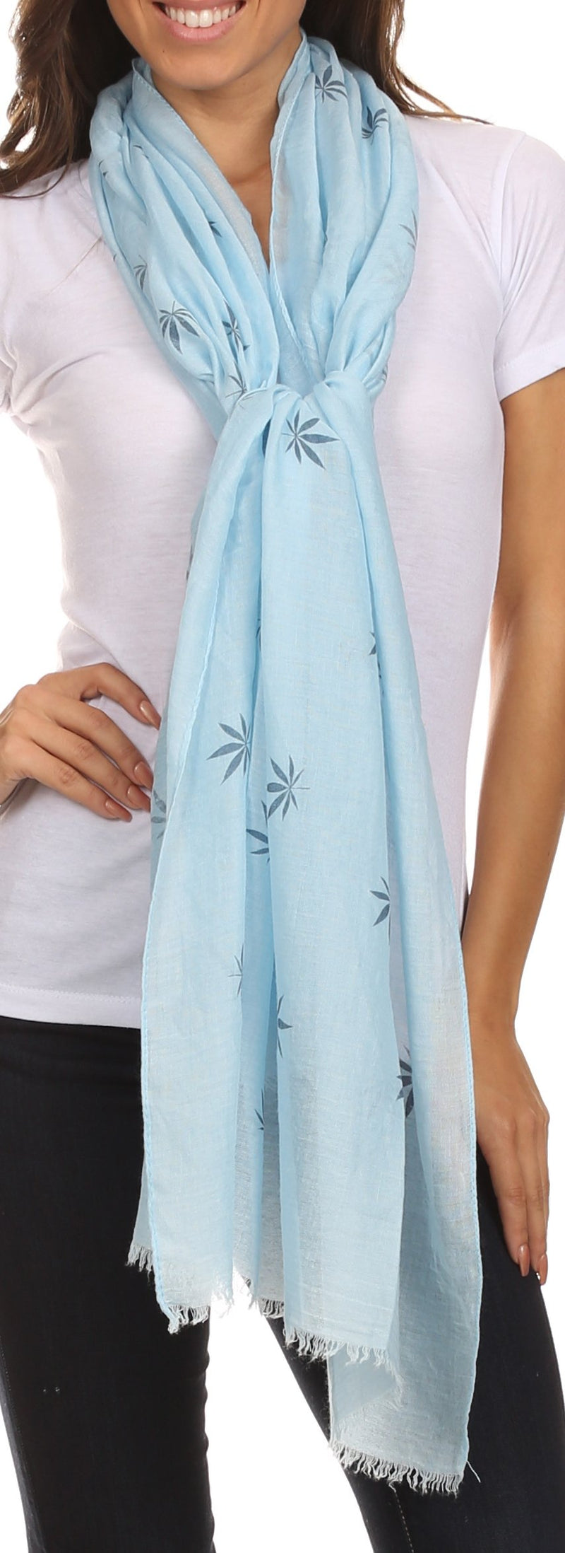 Sakkas Nichole summer gauze featherweight patterned versitile sheer scarf wrap