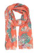 Sakkas Nichole summer gauze featherweight patterned versitile sheer scarf wrap#color_3-Mango