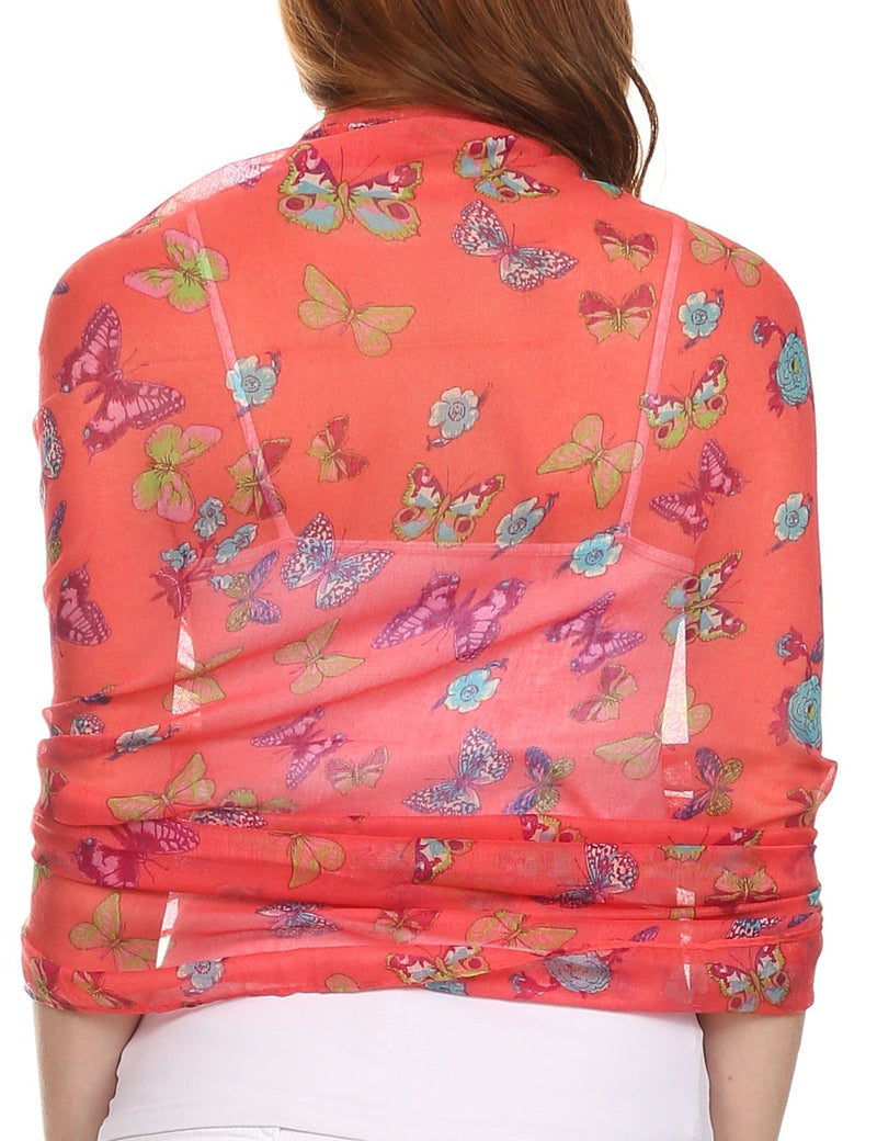 Sakkas Nichole summer gauze featherweight patterned versitile sheer scarf wrap