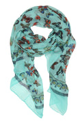 Sakkas Nichole summer gauze featherweight patterned versitile sheer scarf wrap#color_4-Teal