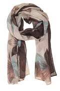 Sakkas Nichole summer gauze featherweight patterned versitile sheer scarf wrap#color_7-Black