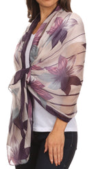 Sakkas Nichole summer gauze featherweight patterned versitile sheer scarf wrap