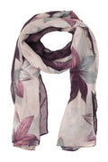 Sakkas Nichole summer gauze featherweight patterned versitile sheer scarf wrap#color_7-Purple