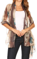 Sakkas Nichole summer gauze featherweight patterned versitile sheer scarf wrap