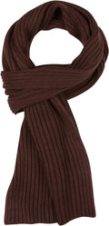 Sakkas Ellington Unisex Knit Scarf#color_RibbedKnitChocolate