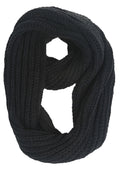 Sakkas Life is Beautiful Knit Infinity Scarf#color_SolidBlack