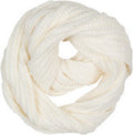 Sakkas Life is Beautiful Knit Infinity Scarf#color_SolidCream