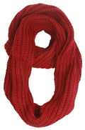 Sakkas Life is Beautiful Knit Infinity Scarf#color_SolidRed