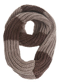 Sakkas Life is Beautiful Knit Infinity Scarf#color_ColorBlockBrown