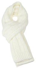 Sakkas Hadley Unisex Chunky Cable Knit Scarf#color_Ivory