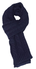 Sakkas Hadley Unisex Chunky Cable Knit Scarf#color_Navy