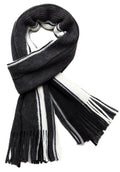 Sakkas Taylor Striped Unisex Scarf#color_WideStripeCharcoal