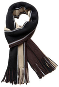 Sakkas Taylor Striped Unisex Scarf#color_WideStripeChocolate