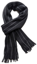 Sakkas Taylor Striped Unisex Scarf#color_ThinStripeBlack