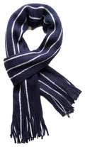 Sakkas Taylor Striped Unisex Scarf#color_ThinStripeNavy