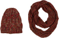 Sakkas Sprinkles Knit Infinity Scarf & Hat Set#color_Brown