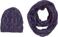 Sakkas Sprinkles Knit Infinity Scarf & Hat Set#color_Navy