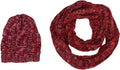 Sakkas Sprinkles Knit Infinity Scarf & Hat Set#color_Red