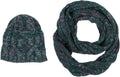 Sakkas Sprinkles Knit Infinity Scarf & Hat Set#color_Teal