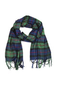Sakkas Booker Cashmere Feel Solid Colored Unisex Winter Scarf With Fringe#color_Green/BlackPlaid