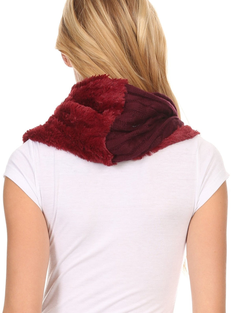 Sakkas Esla Long Wide Wrap Around Fuzzy Furry Fur Soft Comfortable Infinity Scarf