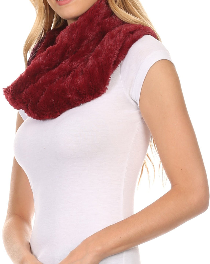 Sakkas Esla Long Wide Wrap Around Fuzzy Furry Fur Soft Comfortable Infinity Scarf