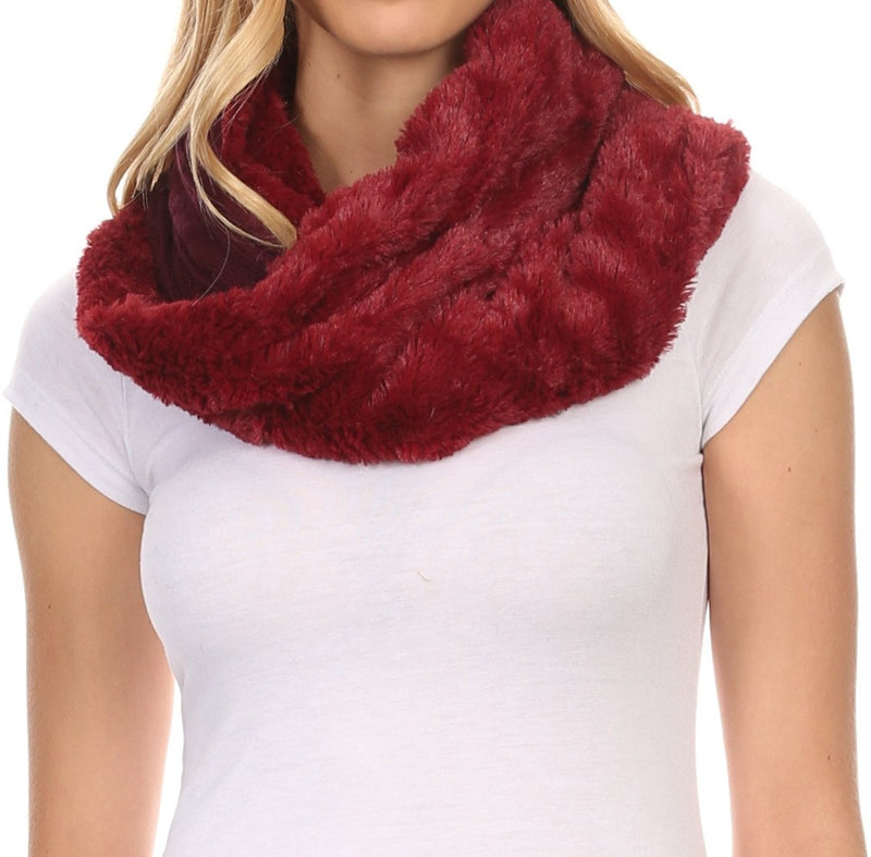 Sakkas Esla Long Wide Wrap Around Fuzzy Furry Fur Soft Comfortable Infinity Scarf
