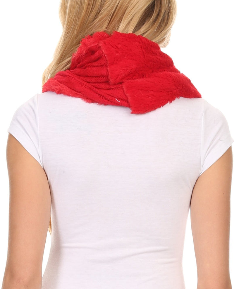 Sakkas Esla Long Wide Wrap Around Fuzzy Furry Fur Soft Comfortable Infinity Scarf