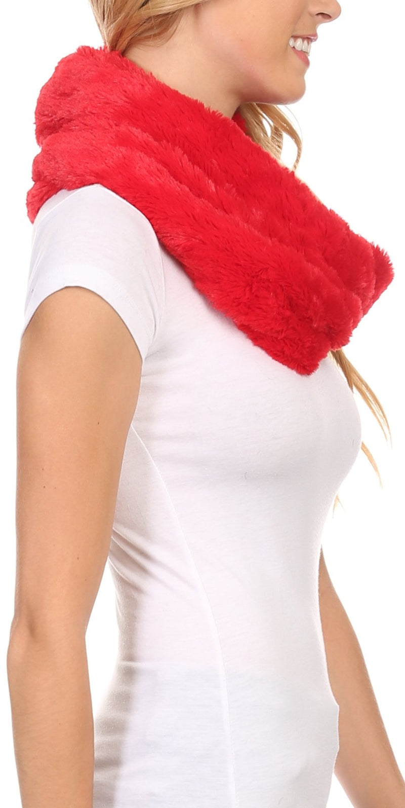 Sakkas Esla Long Wide Wrap Around Fuzzy Furry Fur Soft Comfortable Infinity Scarf