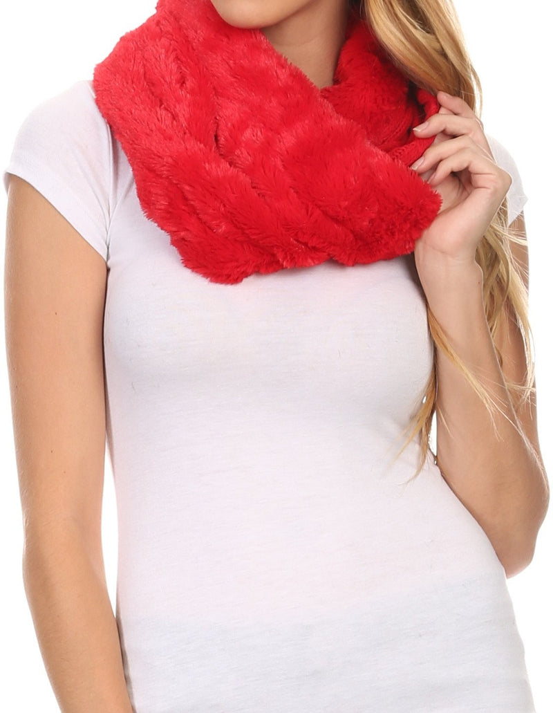 Sakkas Esla Long Wide Wrap Around Fuzzy Furry Fur Soft Comfortable Infinity Scarf