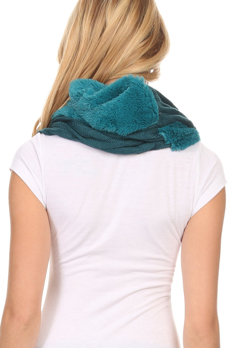 Sakkas Esla Long Wide Wrap Around Fuzzy Furry Fur Soft Comfortable Infinity Scarf