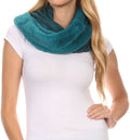 Sakkas Esla Long Wide Wrap Around Fuzzy Furry Fur Soft Comfortable Infinity Scarf#color_Teal