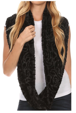 Sakkas Mellah Faux Fur Infinity Scarf, Soft Fuzzy Winter Loop