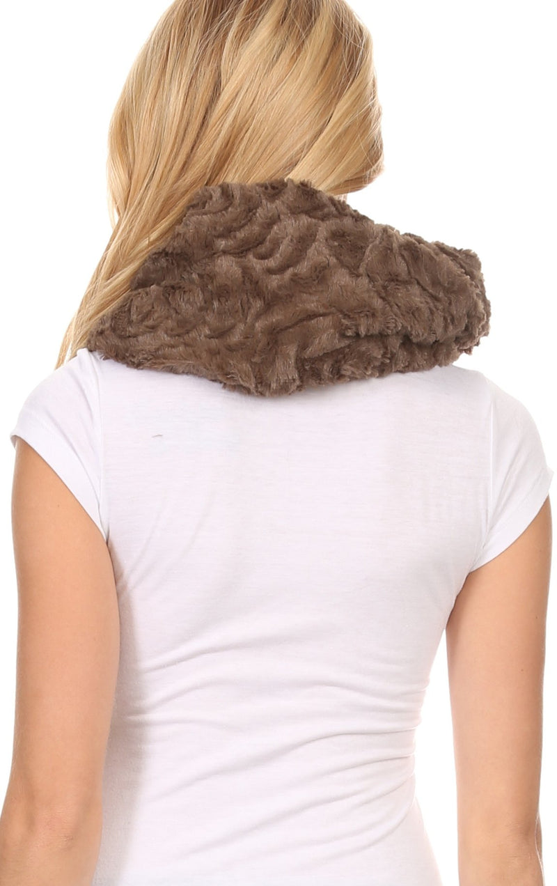 Sakkas Mellah Long Wide Soft Fuzzy Furry Fur Infinity Fall Winter Wrap Scarf