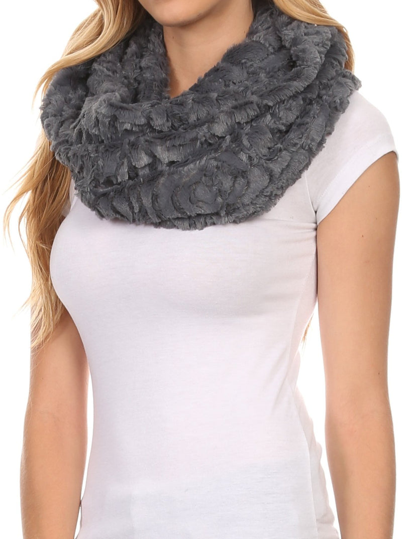 Sakkas Mellah Long Wide Soft Fuzzy Furry Fur Infinity Fall Winter Wrap Scarf