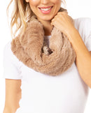 Sakkas Julie Short Wrap Around Two Sided Faux Fur And Ribbed Knit Infinity Scarf