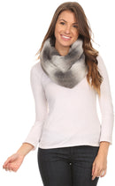 Sakkas Rhie Long Lightweight Faux Fur Ombre Colored Warm Soft Infinity Scarf