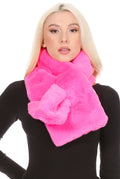 Sakkas Malen Long Rectangle Faux Fur Warm Soft Furry Wrap Around Loophole Scarf#color_BabyPink