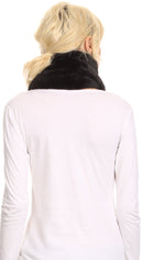 Sakkas Malen Long Rectangle Faux Fur Warm Soft Furry Wrap Around Loophole Scarf