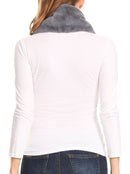 Sakkas Malen Long Rectangle Faux Fur Warm Soft Furry Wrap Around Loophole Scarf