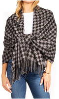 Sakkas Iris Warm Super Soft Cashmere Feel Pashmina Shawl  / Scarf with Fringes#color_23-HT-GreyBlack