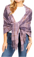 Sakkas Iris Warm Super Soft Cashmere Feel Pashmina Shawl  / Scarf with Fringes#color_23-PL-Purple
