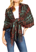 Sakkas Iris Warm Super Soft Cashmere Feel Pashmina Shawl  / Scarf with Fringes#color_23-PL-RedCoffee