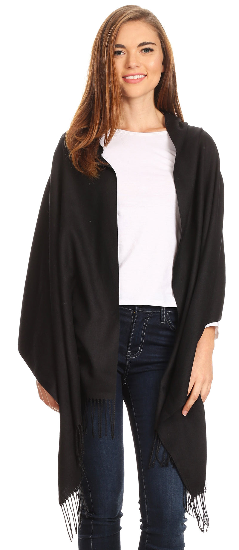 Sakkas Iris Warm Super Soft Cashmere Feel Pashmina Shawl  / Scarf with Fringes