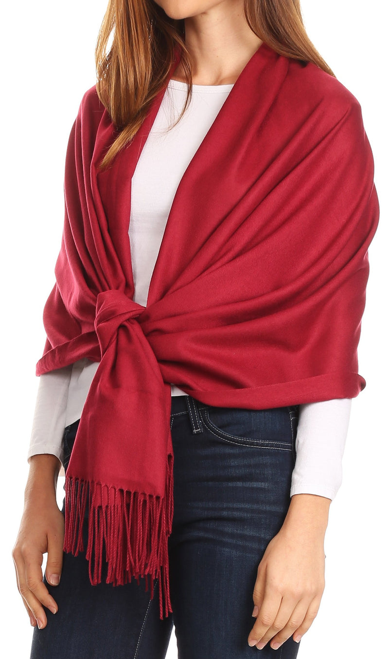 Sakkas Iris Warm Super Soft Cashmere Feel Pashmina Shawl  / Scarf with Fringes