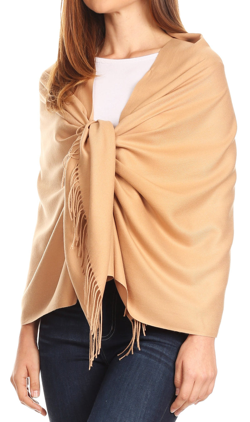 Sakkas Iris Warm Super Soft Cashmere Feel Pashmina Shawl  / Scarf with Fringes