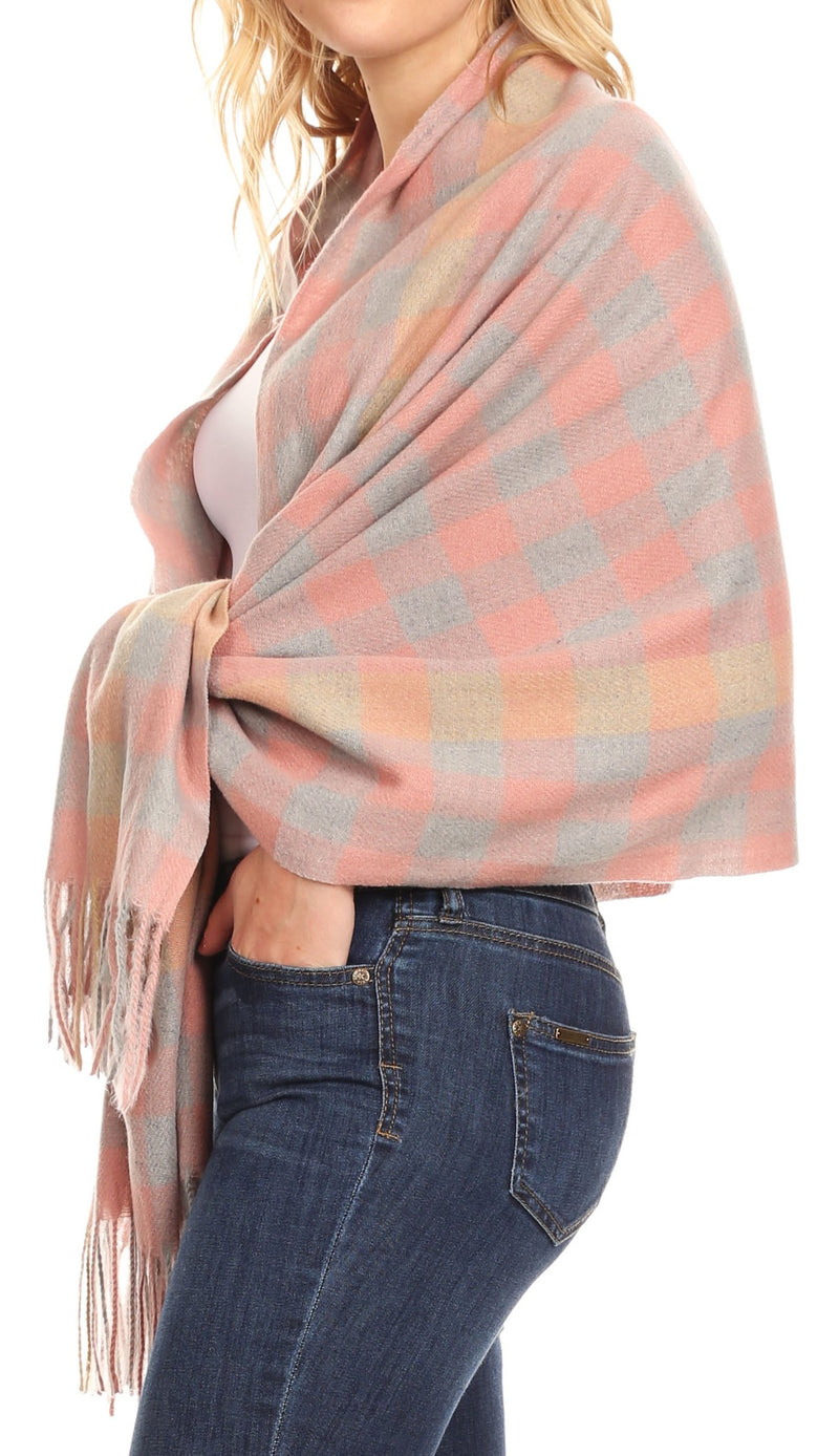 Sakkas Iris Warm Super Soft Cashmere Feel Pashmina Shawl  / Scarf with Fringes