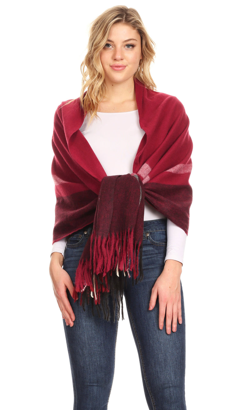 Sakkas Iris Warm Super Soft Cashmere Feel Pashmina Shawl  / Scarf with Fringes