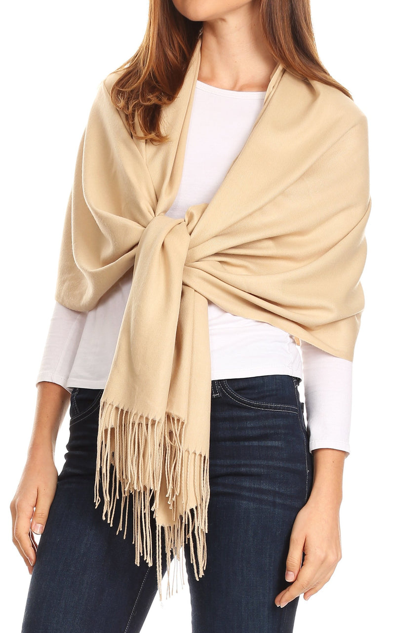 Sakkas Iris Warm Super Soft Cashmere Feel Pashmina Shawl  / Scarf with Fringes