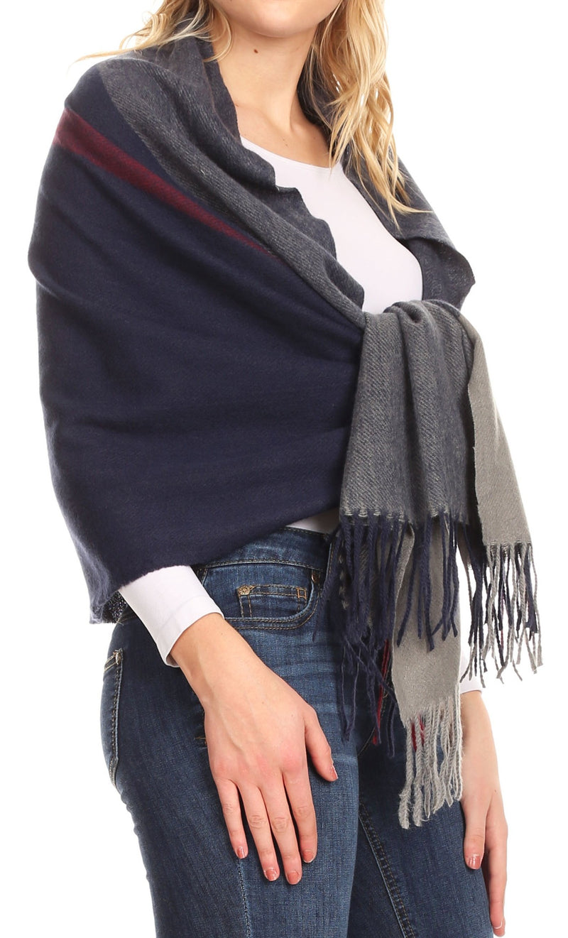 Sakkas Iris Warm Super Soft Cashmere Feel Pashmina Shawl  / Scarf with Fringes